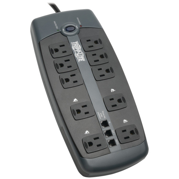 10-Outlet Surge Protector With Telephone Protection (Without Coaxial Protection)