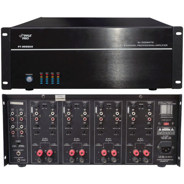 8-Channel, 8,000-Watt Stereo/Mono Amp