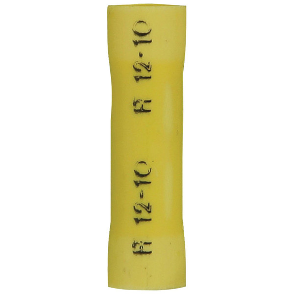 Vinyl Butt Connectors (Yellow, 12-10 Gauge, 100 Pk)