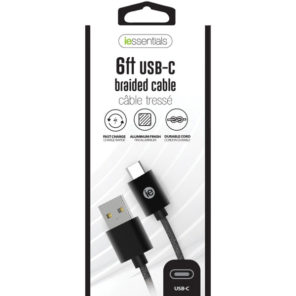 Charge & Sync Braided Usb-C(Tm) To Usb-A Cable, 6Ft (Black)