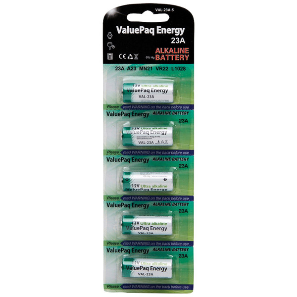 Valuepaq Energy 23A Alkaline Cylindrical Batteries, 5 Pk