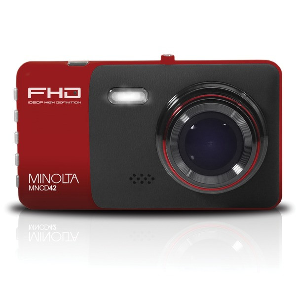 1080P Full HD Dash Camera With 4-Inch Lcd Screen (Red) ELBMNCD42R By Petra