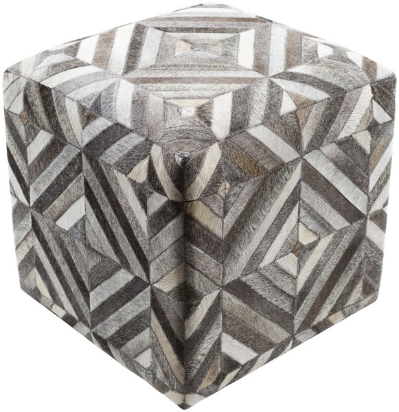 Surya Lycaon Cube Pouf - Neutral And Brown LCPF001-181818