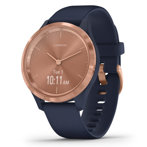 Vivomove 3S Smartwatch (Rose Gold Stainless Steel Bezel With Navy Case And Silicone Band) GRM0223803 By Petra