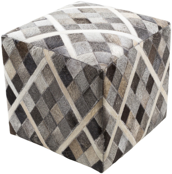 Surya Lycaon Cube Pouf - Neutral And Yellow LCPF004-181818
