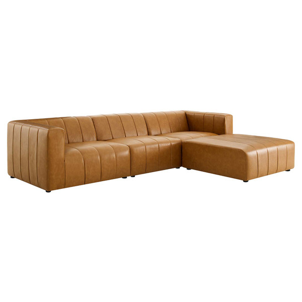 Modway Bartlett Vegan Leather 4-Piece Sectional Sofa EEI-4517-TAN