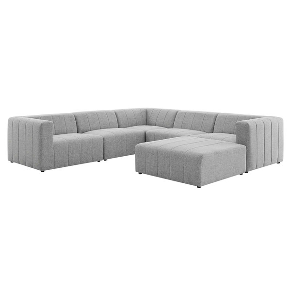Modway Bartlett Upholstered Fabric 6-Piece Sectional Sofa EEI-4533-LGR