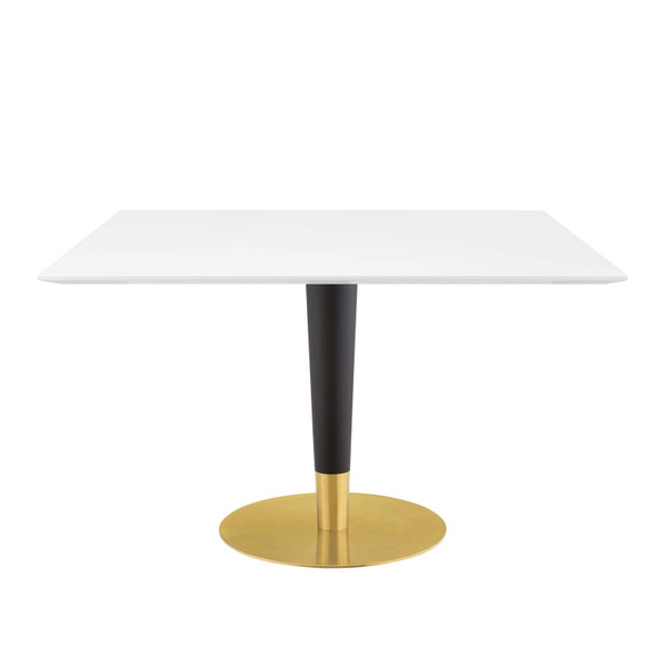 Modway Zinque 47" Square Dining Table EEI-5137-GLD-WHI