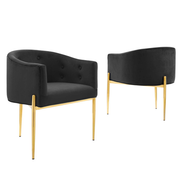 Modway Savour Tufted Performance Velvet Accent Chairs - Set Of 2 EEI-5415-BLK