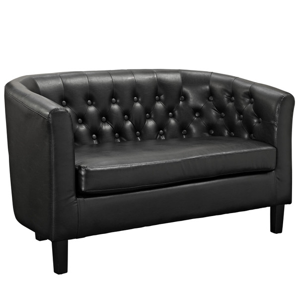 Modway Prospect Vinyl Loveseat - Black EEI-1043-BLK