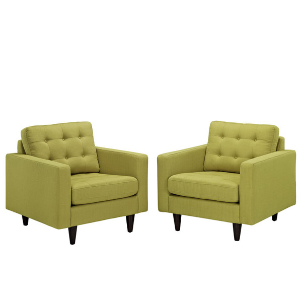 Modway Empress Upholstered Armchairs - Set Of 2 - Wheatgrass EEI-1283-WHE