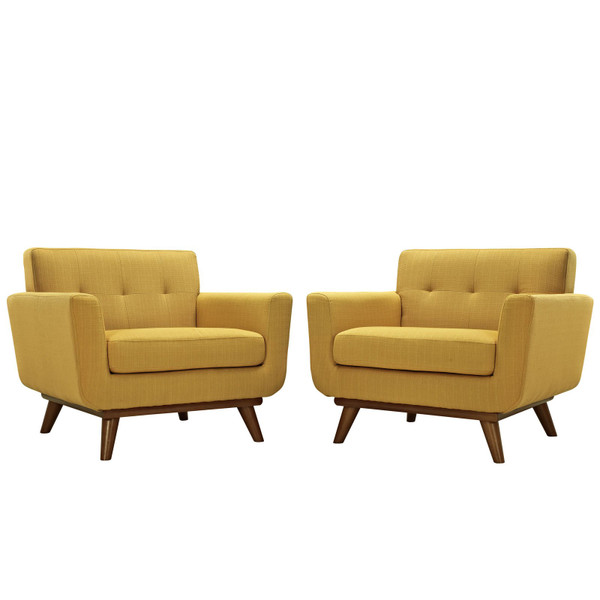 Modway Engage Armchair Wood - Set Of 2 - Citrus EEI-1284-CIT