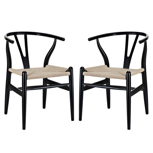 Modway Amish Dining Armchair Set Of 2 EEI-1319-BLK