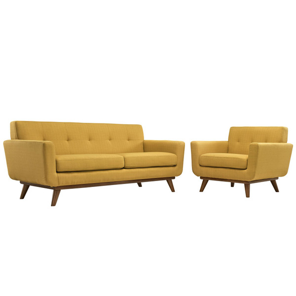 Modway Engage 2 Piece Loveseat and Armchair Set - Citrus EEI-1346-CIT