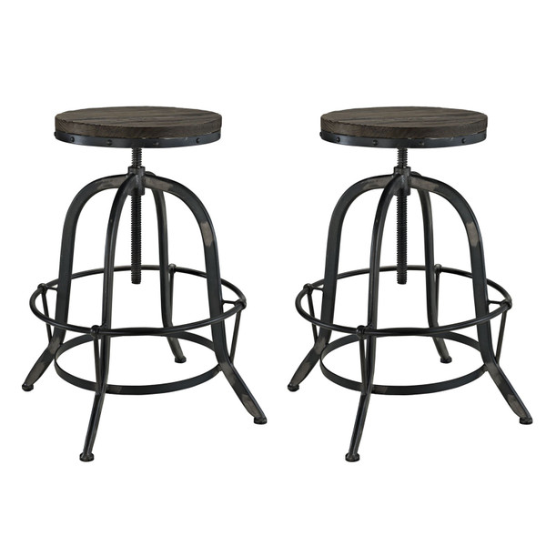 Modway Collect Bar Stools - Set Of 2 - Black EEI-1603-BLK-SET