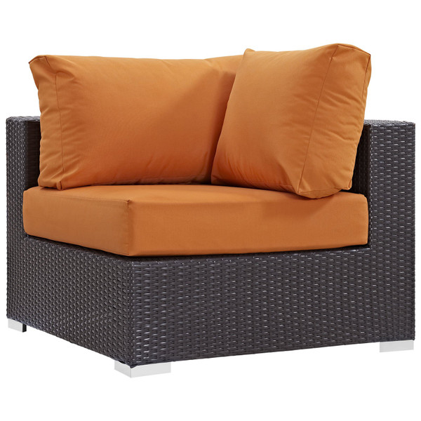 Modway Convene Outdoor Patio Corner - Espresso/Orange EEI-1840-EXP-ORA