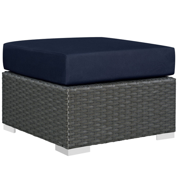 Modway Sojourn Outdoor Patio Sunbrella Ottoman EEI-1855-CHC-NAV