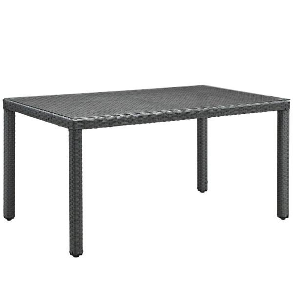 Modway Sojourn 59" Outdoor Patio Dining Table - Chocolate/ EEI-1934-CHC
