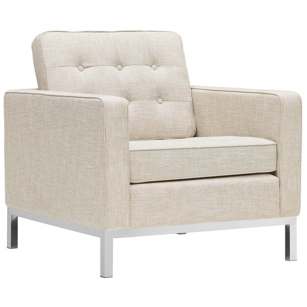 Modway Loft Upholstered Fabric Armchair - Beige EEI-2050-BEI
