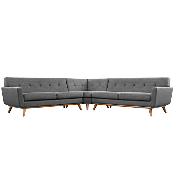 Modway Engage L-Shaped Sectional Sofa - Gray EEI-2108-DOR-SET