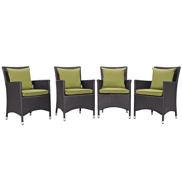 Modway Convene 4 Piece Outdoor Patio Dining Chairs EEI-2190-EXP-PER-SET
