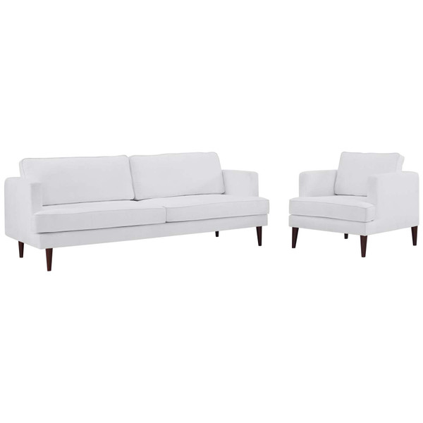 Modway Agile Upholstered Fabric Sofa And Armchair Set EEI-4080-WHI-SET