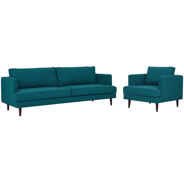 Modway Agile Upholstered Fabric Sofa And Armchair Set EEI-4080-TEA-SET