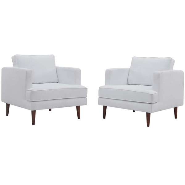 Modway Agile Upholstered Fabric Armchair Set Of 2 EEI-4079-WHI