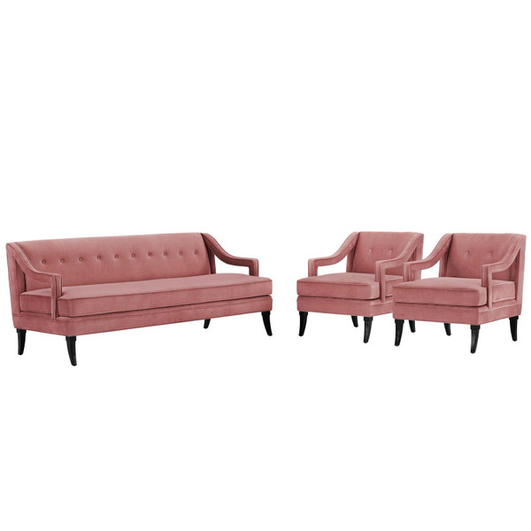 Modway Concur Living Room Set Performance Velvet Set Of 3 EEI-4025-DUS-SET