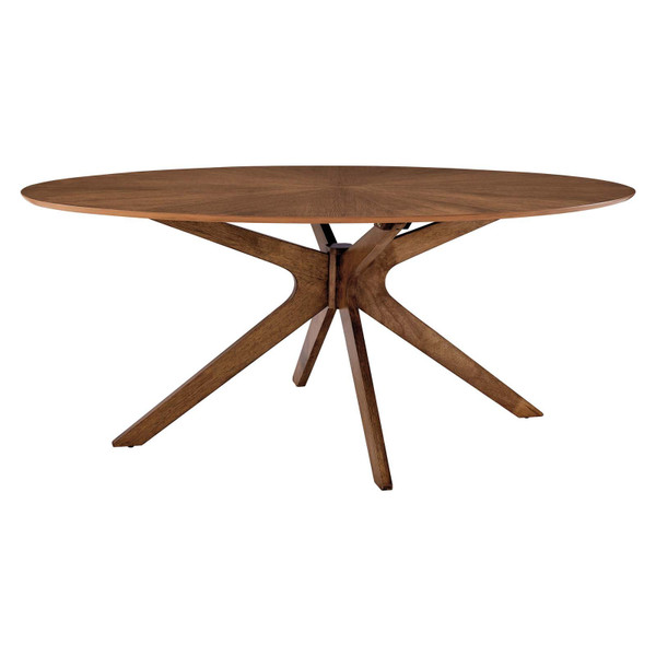 Modway Crossroads 71" Oval Wood Dining Table EEI-3849-WAL