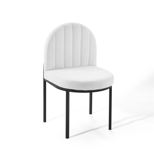 Modway Isla Channel Tufted Upholstered Fabric Dining Side Chair EEI-3803-BLK-WHI