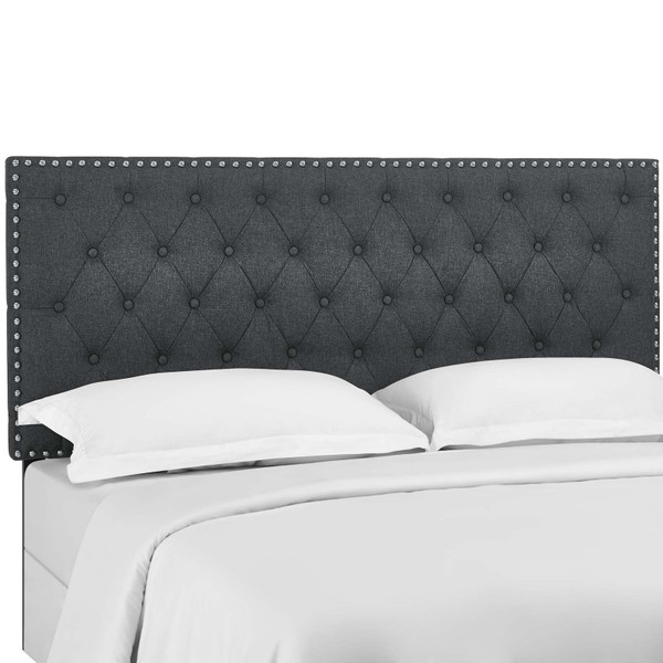 Modway Helena Tufted Full Queen Upholstered Linen Fabric Headboard MOD 5860 GRY