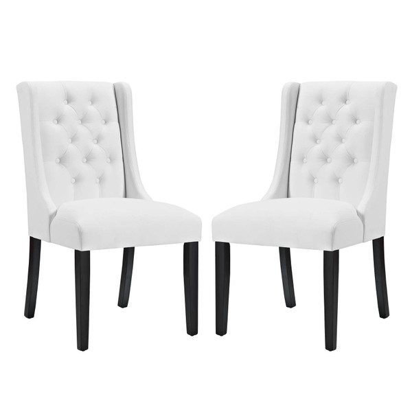 Modway Baronet Dining Chair Vinyl Set Of 2 EEI 3555 WHI