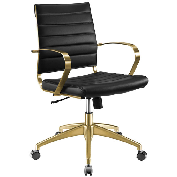 Modway Jive Gold Stainless Steel Midback Office Chair EEI 3418 GLD BLK