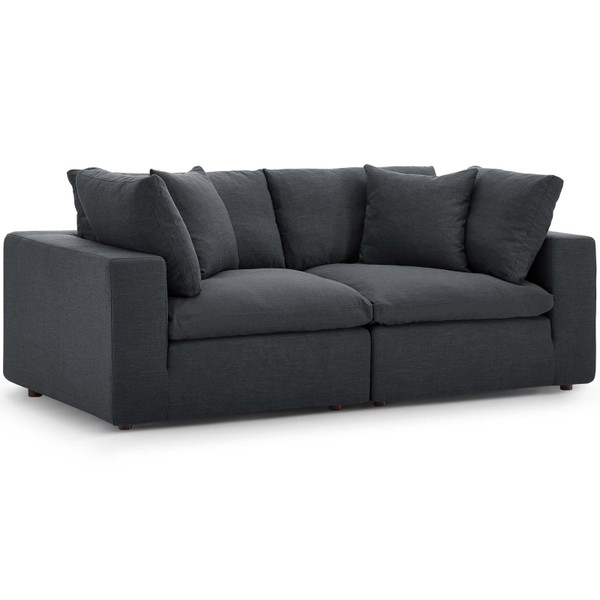 Modway Commix Down Filled Overstuffed 2 Piece Sectional Sofa Set EEI 3354 GRY