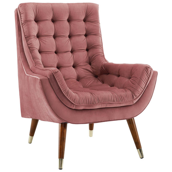 Modway Suggest Button Tufted Performance Velvet Lounge Chair EEI 3001 DUS