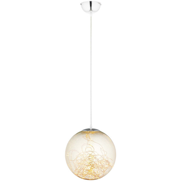 Modway Fairy 8 Amber Glass Globe Ceiling Light Pendant Chandelier EEI 2926