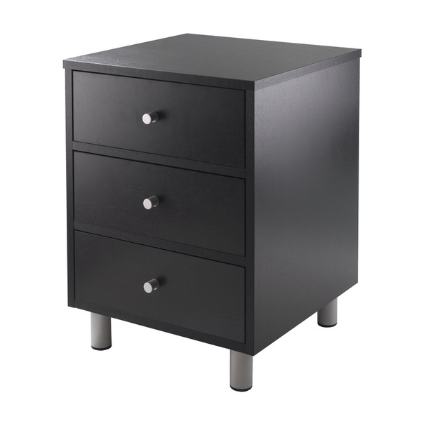 Winsome Daniel Accent Table With 3 Drawers, Black Finish 20933