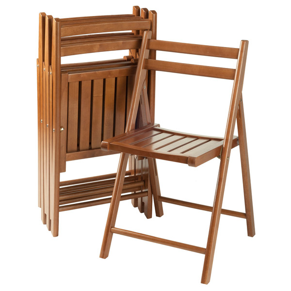 Winsome Robin 4-Piece Folding Chair Set - Teak 33415