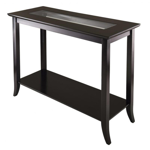 Winsome Genoa Rectangular Console Table With Glass And Shelf 92450