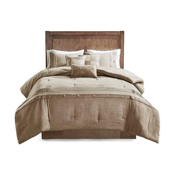 Madison Park Boone 7 Piece Faux Suede Comforter Set Mp10-6435 MP10-6435 By Olliix
