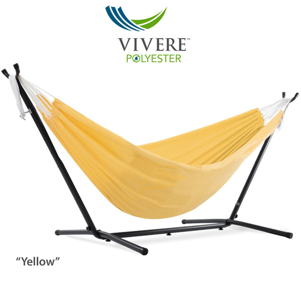 Combo - Polyester Yellow Hammock With Stand (9Ft) C9POLY-15 By Vivere