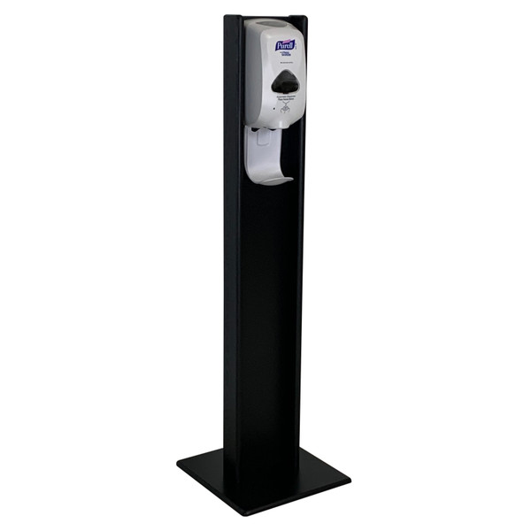Oak Hand Sanitizer Dispenser Stand, Black HSS1BK By Wooden Mallet