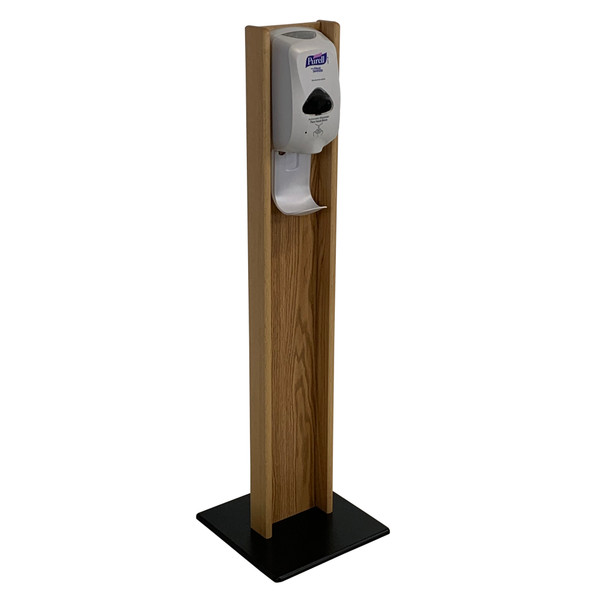 Oak Hand Sanitizer Dispenser Stand, Light Oak HSS1LO By Wooden Mallet