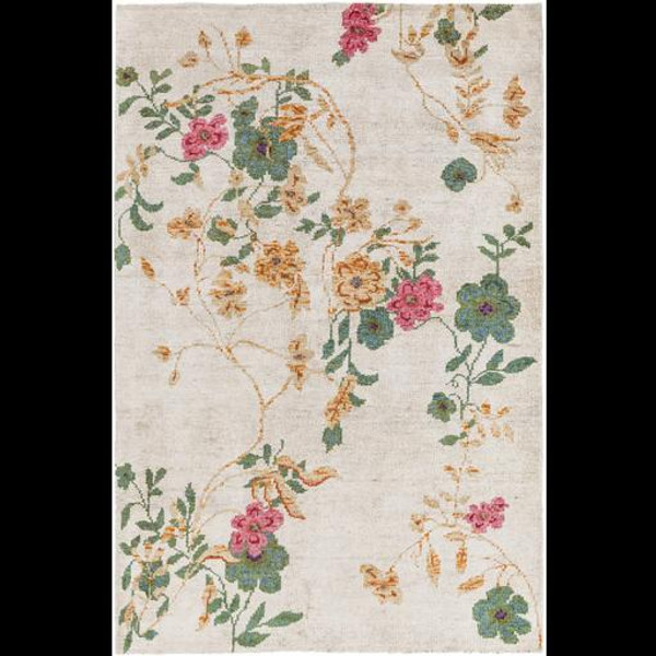 Surya Linnea Hand Knotted White Rug LIA-1002 - 6' x 9'