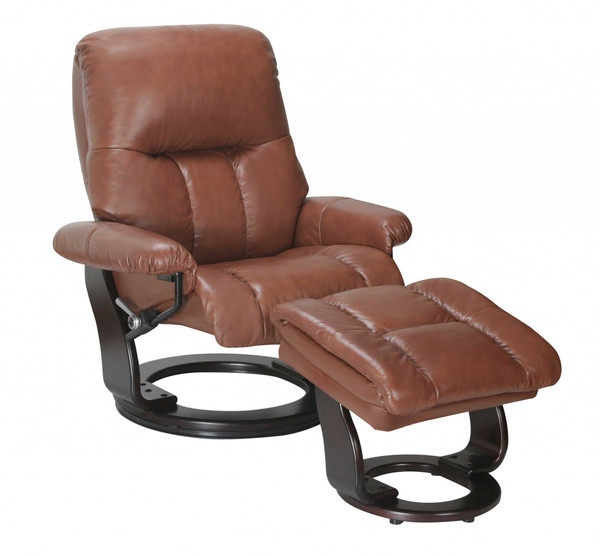 35" X 31" X 40.5" Llama Cover- Leather & Vinyl Match Recliner Chair & Ottoman 314823 By Homeroots