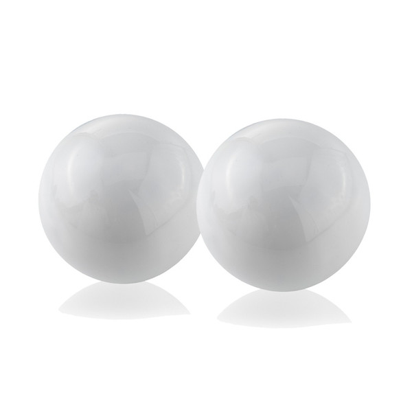 (Set Of 2) White Aluminum Decorative Spheres 383772 By Homeroots