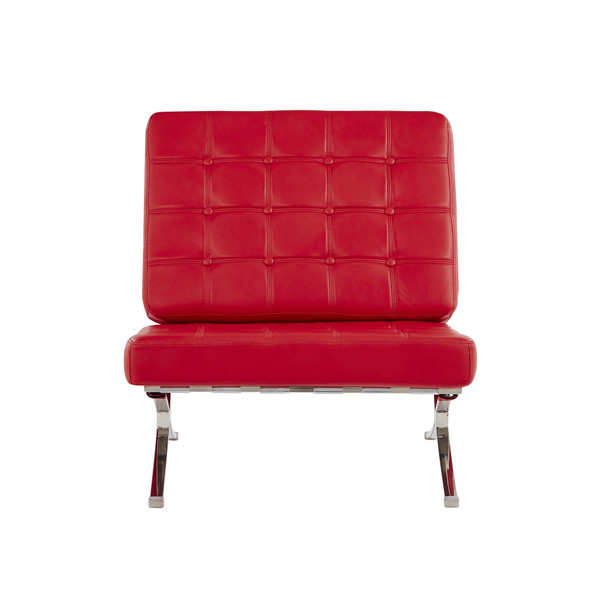 Red Chair With Wide Spacious Seat And Button Tufted Details 383921 By Homeroots