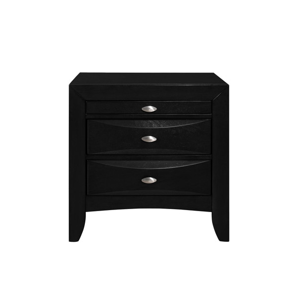 Black Nightstand With 2 Chambered Drawer 384019 By Homeroots