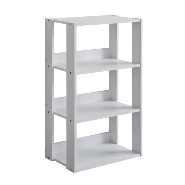 White Open Style Three Shelf Bookcase 384435 By Homeroots